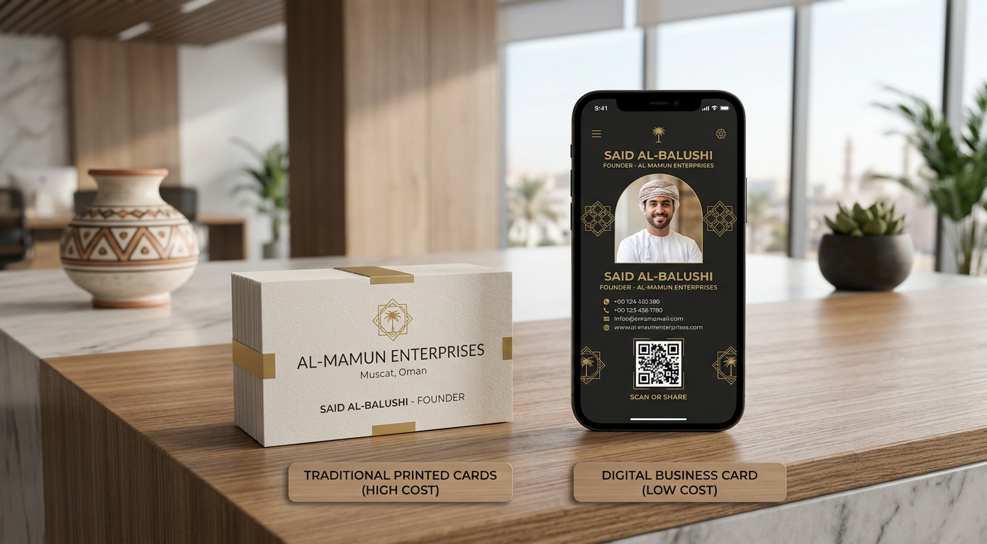 How Digital Business Cards Save Omani Companies Money