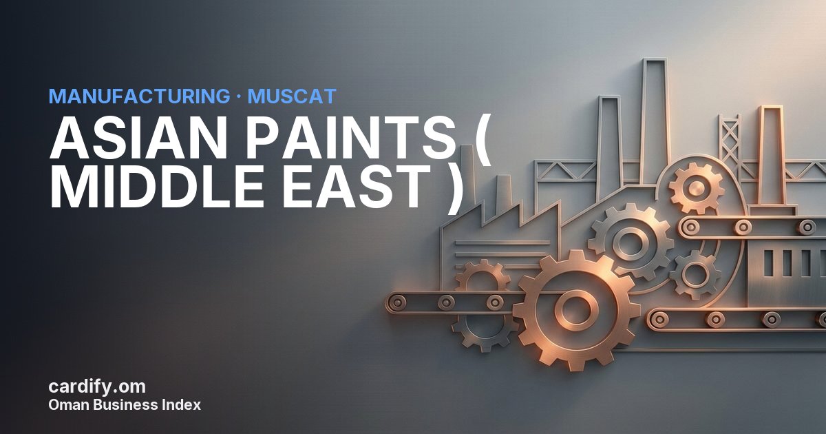ASIAN PAINTS ( MIDDLE EAST ) SPC, Manufacturing in Muscat, Oman