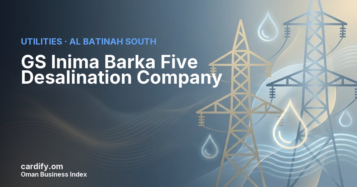 GS Inima Barka Five Desalination Company, Utilities in Al Batinah South, Oman