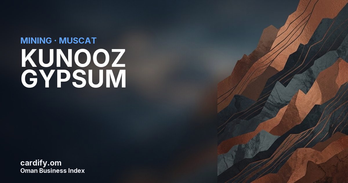 KUNOOZ GYPSUM LLC, Mining in Muscat, Oman