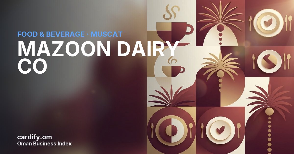MAZOON DAIRY CO, Food & Beverage in Muscat, Oman