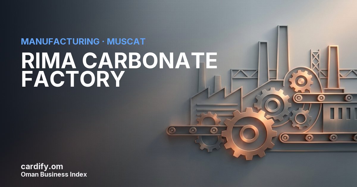 RIMA CARBONATE FACTORY L.L.C, Manufacturing in Muscat, Oman