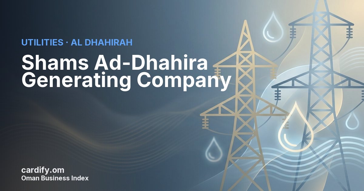 Shams Ad-Dhahira Generating Company, Utilities in Al Dhahirah, Oman
